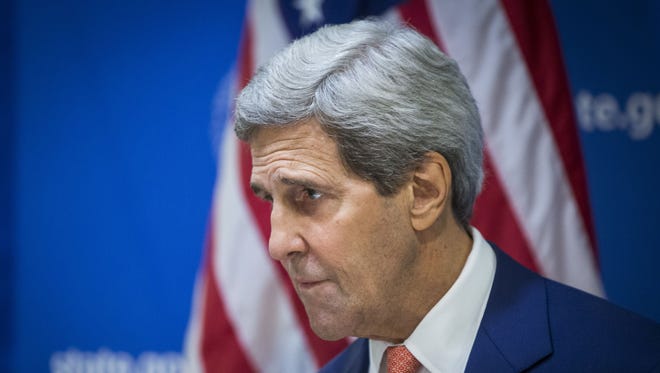 U.S. Secretary of State John Kerry announces a 72-hour humanitarian cease fire to start on Friday between Israel and Hamas while in New Delhi August 1, 2014.