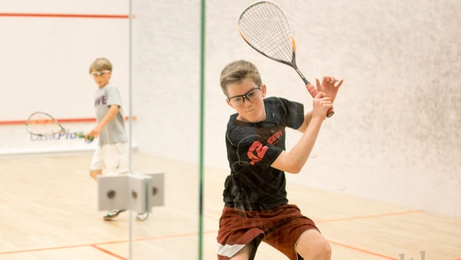 Declan Lang (r) and Charlie Mullin of Hyde Park are among the local Cincinnati players who will be striving to qualify for the National Squash tournament this September at the T and Cincinnati Sports Club.