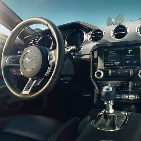 The interior of the redesigned 2015 Ford Mustang.