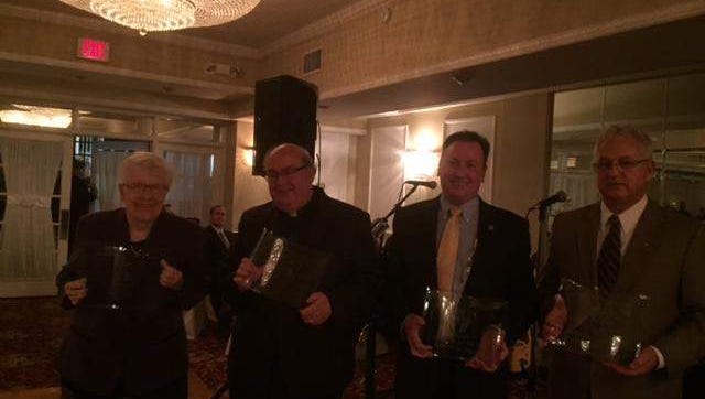 (Pictured L to R) Honorees Mary Keaney, Reverend Jerome Nolan, Matthew Sharin and Kevin Weldon.