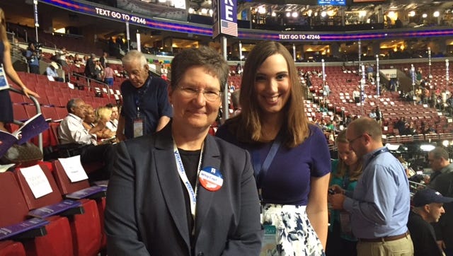 Sarah McBride (right) with Equality Delaware  President and superdelegate Lisa Goodman.