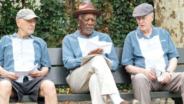Alan Arkin (from left), Morgan Freeman and Michael Caine get some bad news about their pensions and decide to do something about it in "Going in Style."