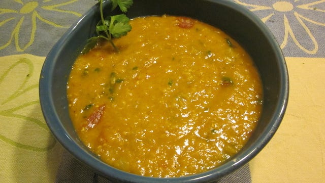 Beans & Barley Dal Curry Soup is vegetarian.