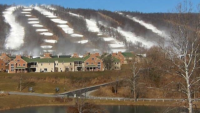 This file photo shows snow being made on a January morning in 2016 at Whitetail Resort.