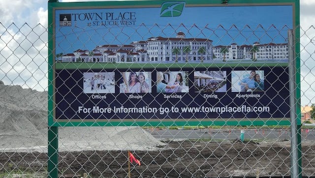 Town Place at St. Lucie West, a European-style downtown just east of Interstate 95, is slated for completion in late 2019.