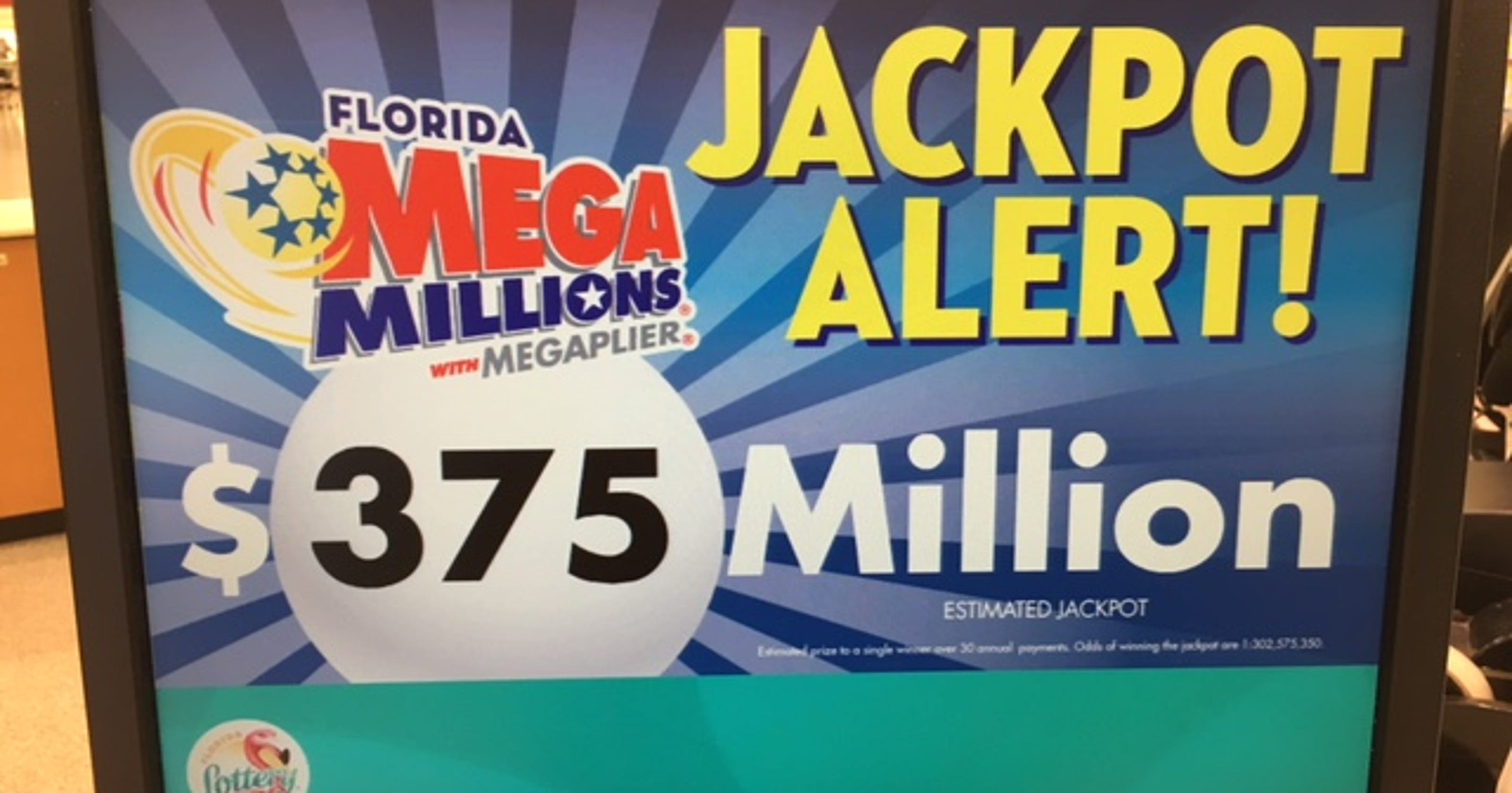 Numbers drawn for Mega Millions 375M game