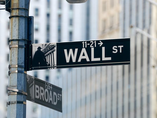 A Wall Street street sign.