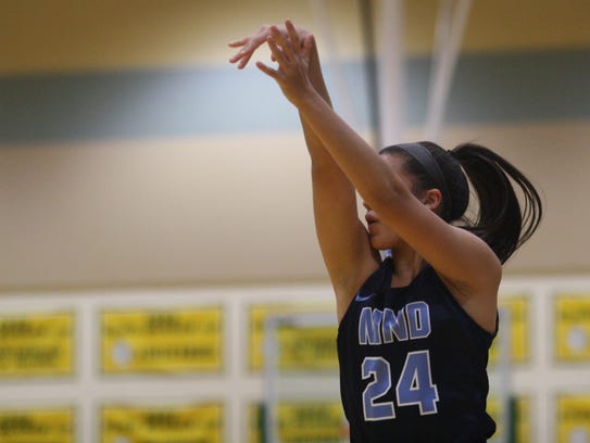 Mount Notre Dame guard Gabbie Marshall nails a 3-pointer