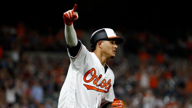 Manny Machado was traded for five minor-leaguers Wednesday.