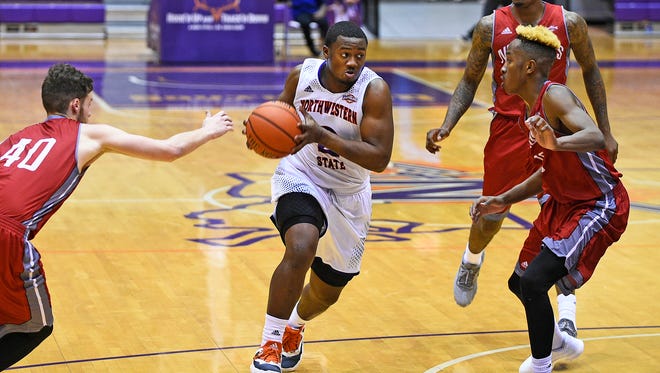 Northwestern State's Josh Boyd drives to the basket.