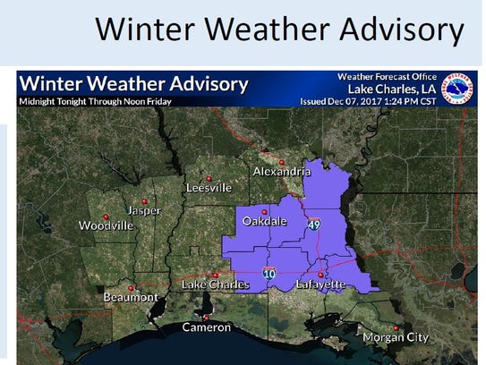 Winter weather advisory issued for Acadiana