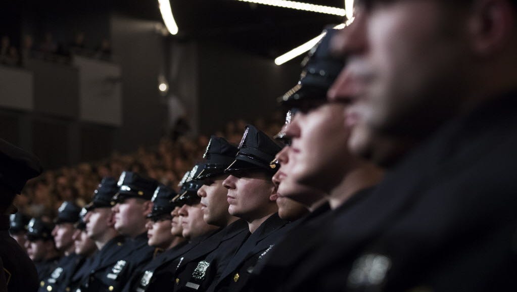 New York City Police Academy graduation ceremony on March 30, 2017.