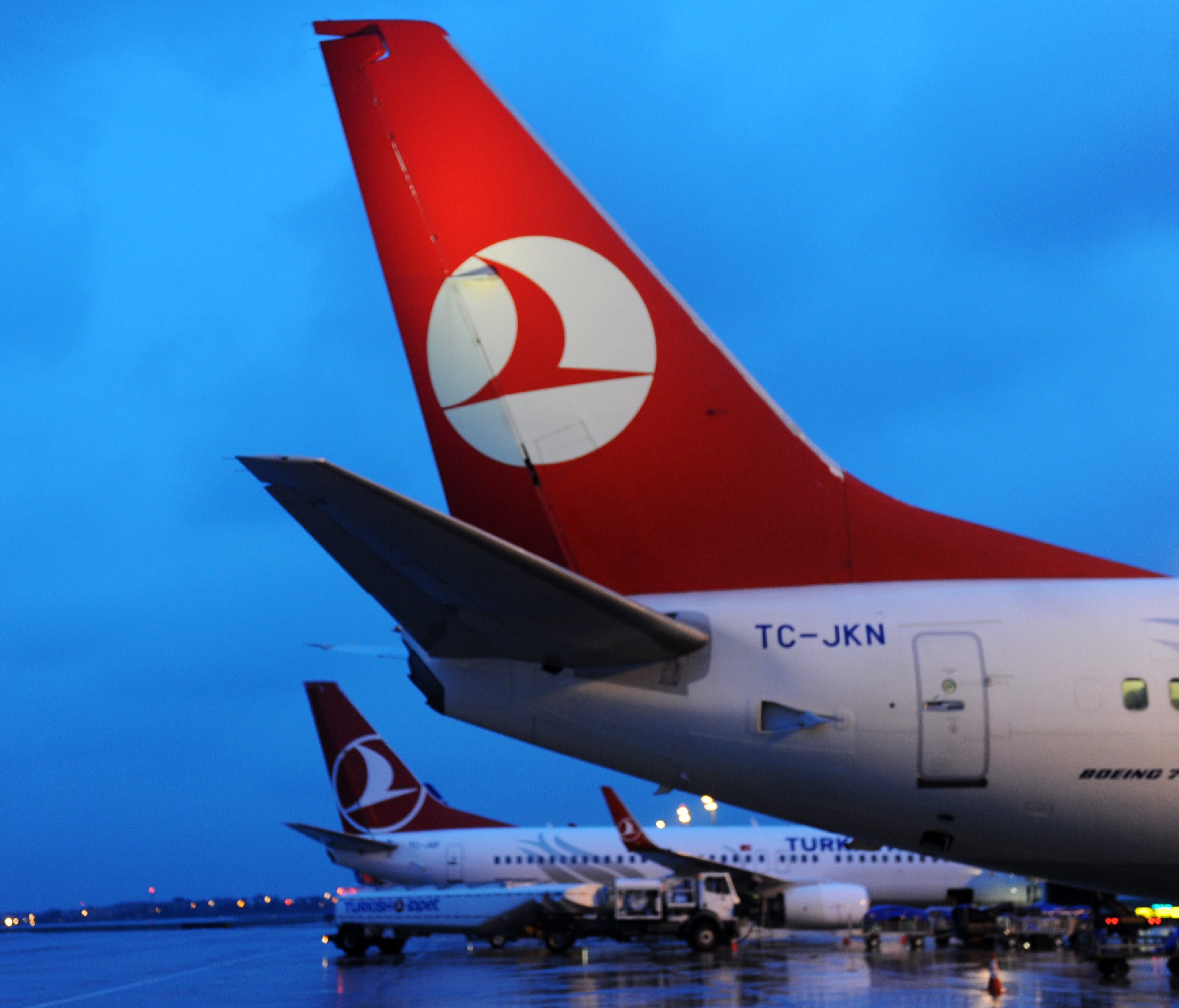 This file photo from March 16, 2013, shows a Turkish Airlines planes at the Ataturk Airport in Istanbul.
