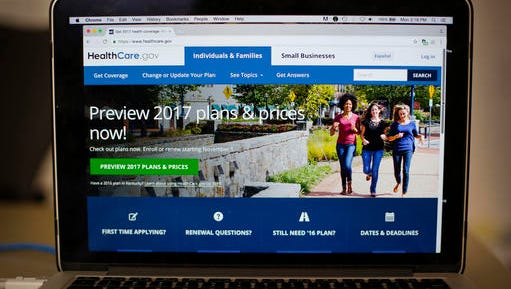 FILE - In this Oct. 24, 2016 file photo, the HealthCare.gov 2017 web site home page as seen in Washington. Republicans are increasingly talking about repairing President Barack Obama's health care overhaul, a softening of tone that comes as their drive to fulfill a keystone campaign promise encounters disunity, drooping momentum and uneasy voters.