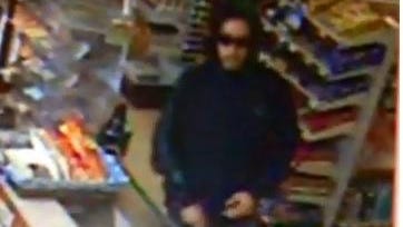 Colchester police have released this picture, taken from surveillance footage at the Simon’s Store and Deli on College Parkway, of a man they suspect robbed the store at knifepoint.