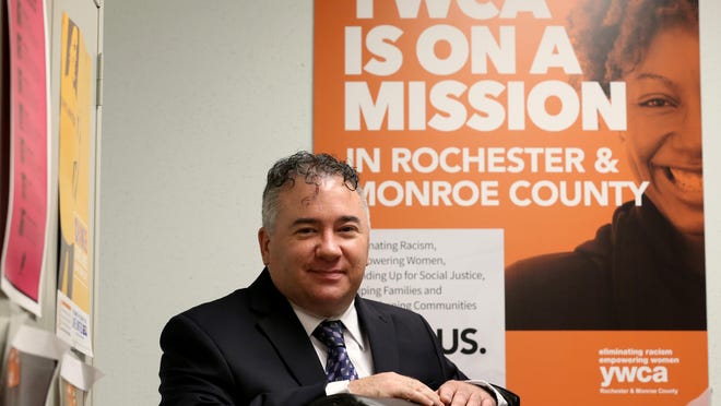 David Mancuso, marketing and communications manager for the YWCA, at his office.