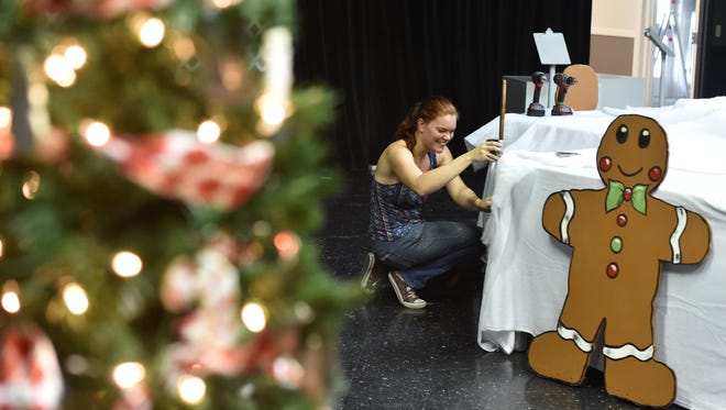 Volunteers set up Christmas trees inside the Riverside Children's Theatre on Nov. 14, 2017, for the 20th annual Festival of Trees in Vero Beach. Thirty trees, decorated by local groups and individuals themed after Sugar & Spice, are put up for auction, which benefits the theater's scholarship fund. The event, at 3250 Riverside Park in Vero Beach, is 6 to 10 p.m. Nov. 17, 10 a.m. to 8 p.m. Nov. 18 and 10 a.m. to 4 p.m. Nov. 19. Admission is $10. Children ages 2-12 are $5 and children younger than 2 are free. For more information, go to www.riversidetheatre.com/festival-of-trees.