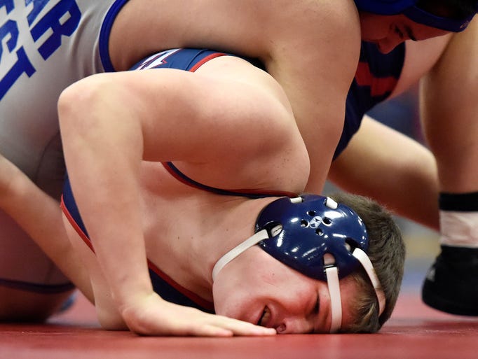 Lebanon High School wrestlers battled Cedar Crest Saturday