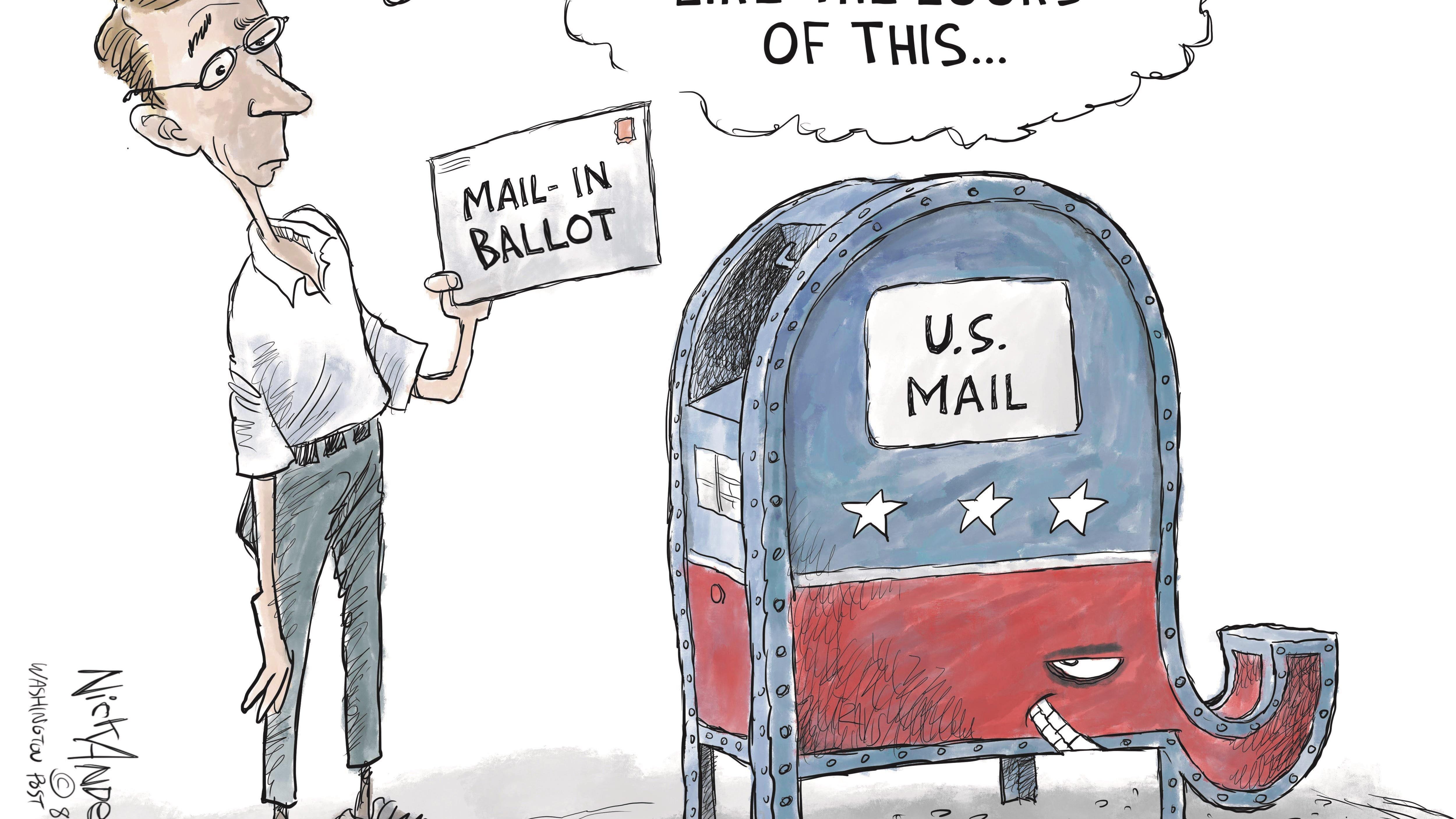 Editorial cartoon: Postal anxiety