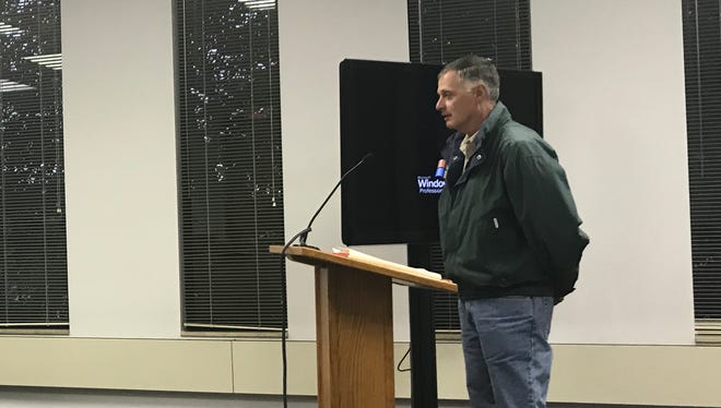 Public Works Director Brian Williams speaks at the Henderson City Commission meeting on Sept. 12, 2017.