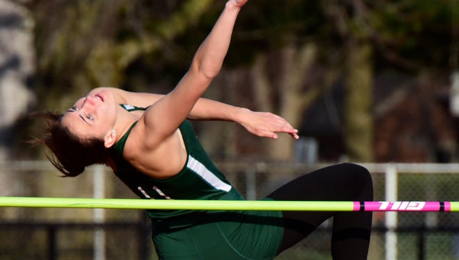 Cora Domanowski and Oak Harbor compete in the first meet on the new home track Tuesday.