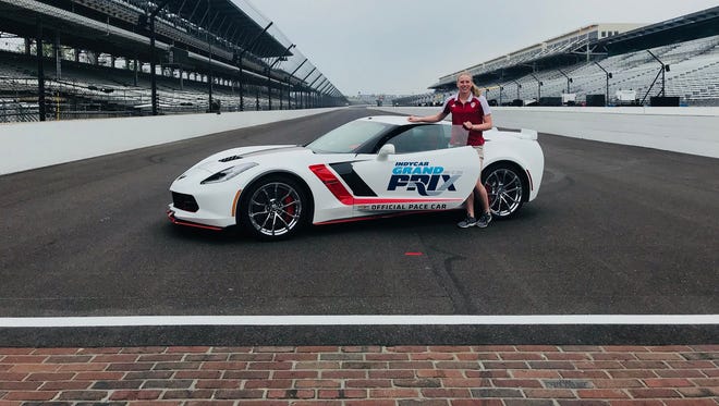 Lilly King was selected to drive the 2018 IndyCar Gran Prix pace car.