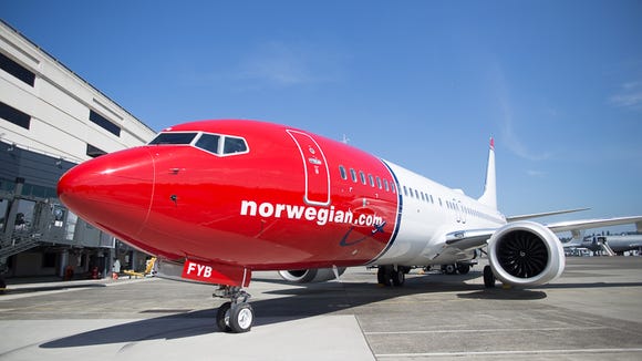 One of two Boeing 737 Max ships delivered to Norwegian