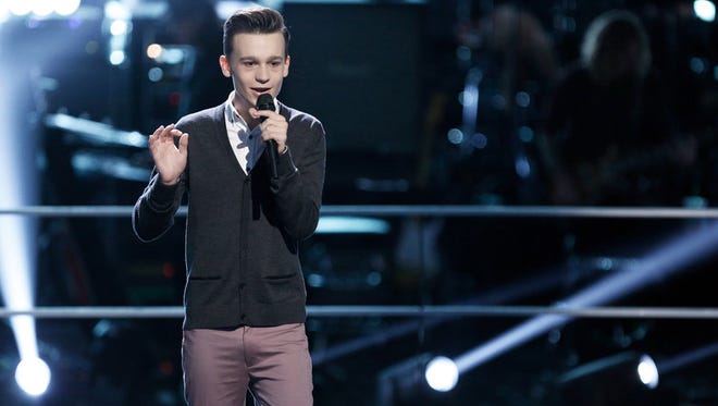 Grant Ganzer, a junior at Johnston High School, performs One Republic's "Apologize" on Monday's episode of NBC's "The Voice." He lost during the knockout rounds to 15-year-old Reagan James.