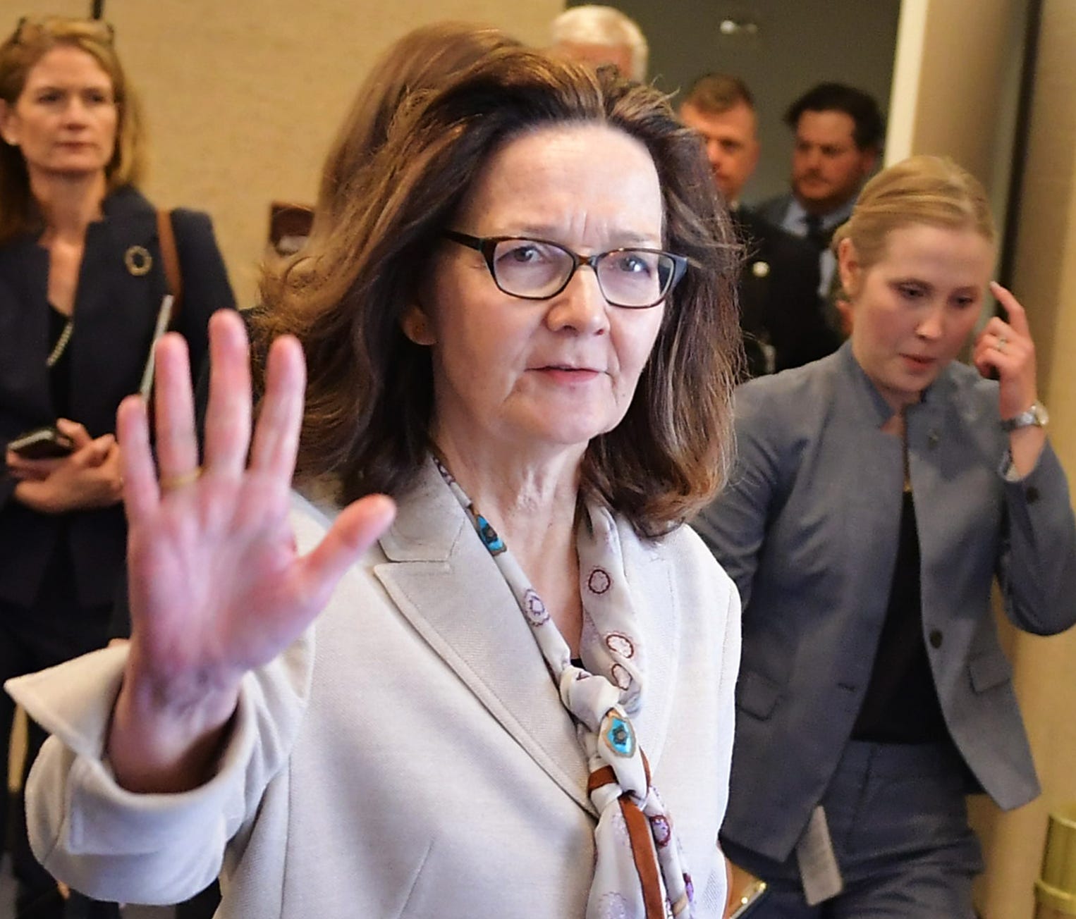 Gina Haspel appears after testifying before the Senate Intelligence Committee on her nomination to be the next CIA director.