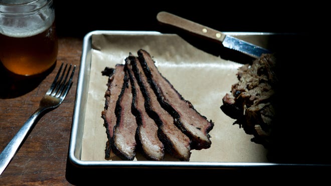 The brisket and pulled pork at Fette Sau in Philadelphia, Wednesday, July 9, 2014.