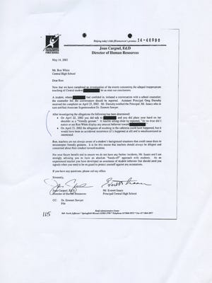 Documents in the Ronnie White case include this letter from the early 2000s.