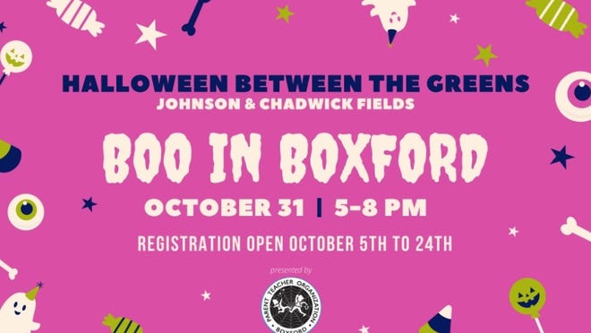 The Boxford PTO is hosting 'Boo in Boxford' on October 31. Registration is required.