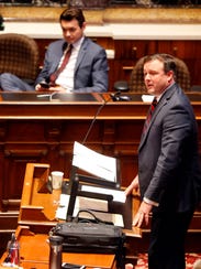 Senator Bill Dix speaks at the opening of the legislative