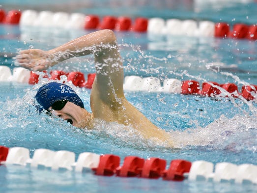 Chambersburg's Jacob Greenwood swims the 500-yard freestyle