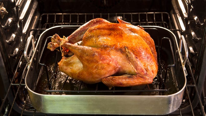 Plan for 1 to 1 1/2 pounds of turkey per person on Thanksgiving.