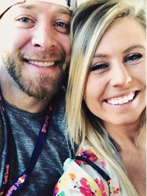 Kalli Cordon and her boyfriend, Ryan, took a selfie at the 2017 Waste Management Phoenix Open.