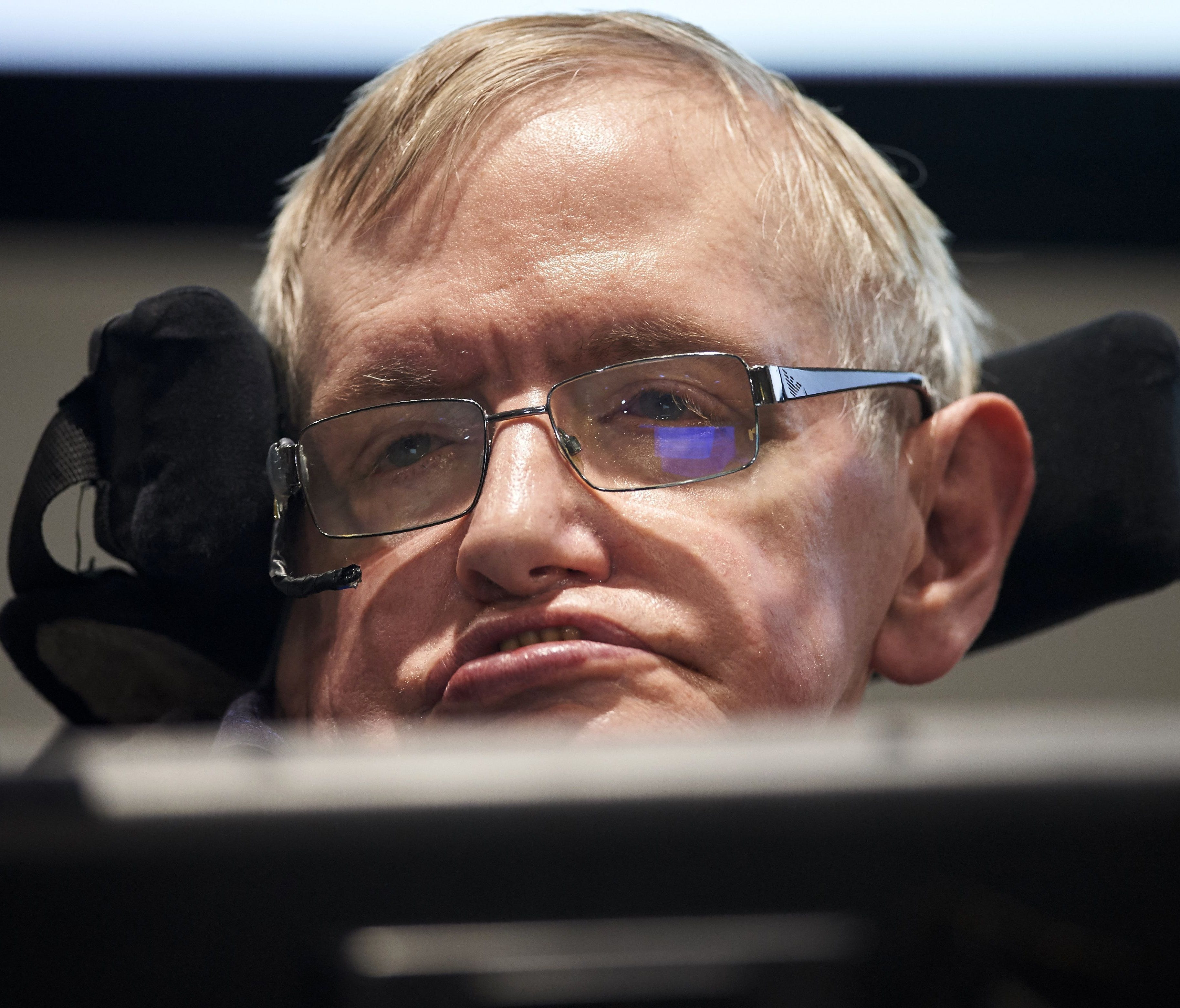 British scientist Stephen Hawking attends the launch of The Leverhulme Centre for the Future of Intelligence (CFI) at the University of Cambridge, in Cambridge, eastern England, on October 19, 2016.