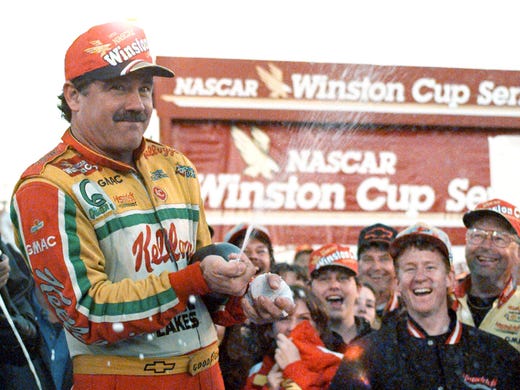Terry Labonte, celebrating his second title, won two
