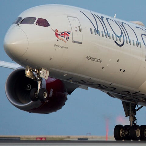 A Virgin Atlantic Boeing 787-9 takes off from San...