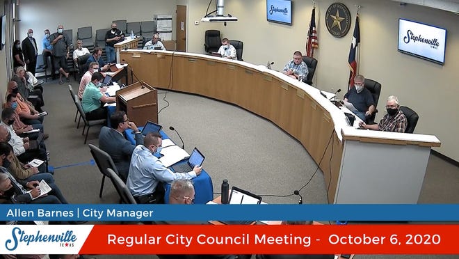 Stephenville City Council discuss Phase II of the Restaurant Relief Program during Tuesday's meeting.