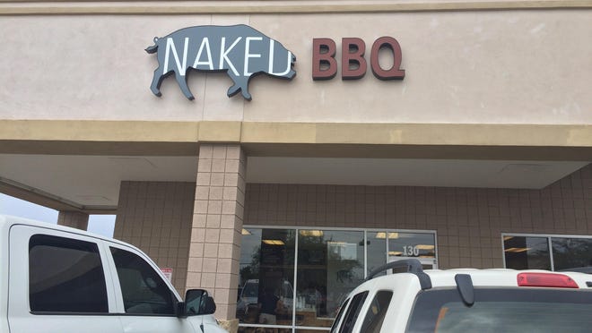 You can smell the roasted meat at Naked BBQ in Phoenix from the parking lot.