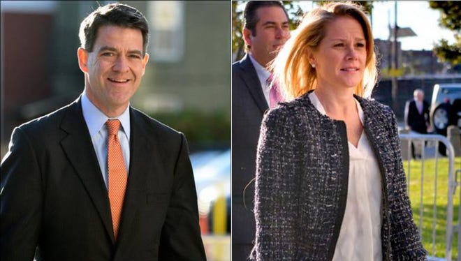 Bill Baroni and Bridget Anne Kelly outside federal court on Monday, Oct. 31, 2016.