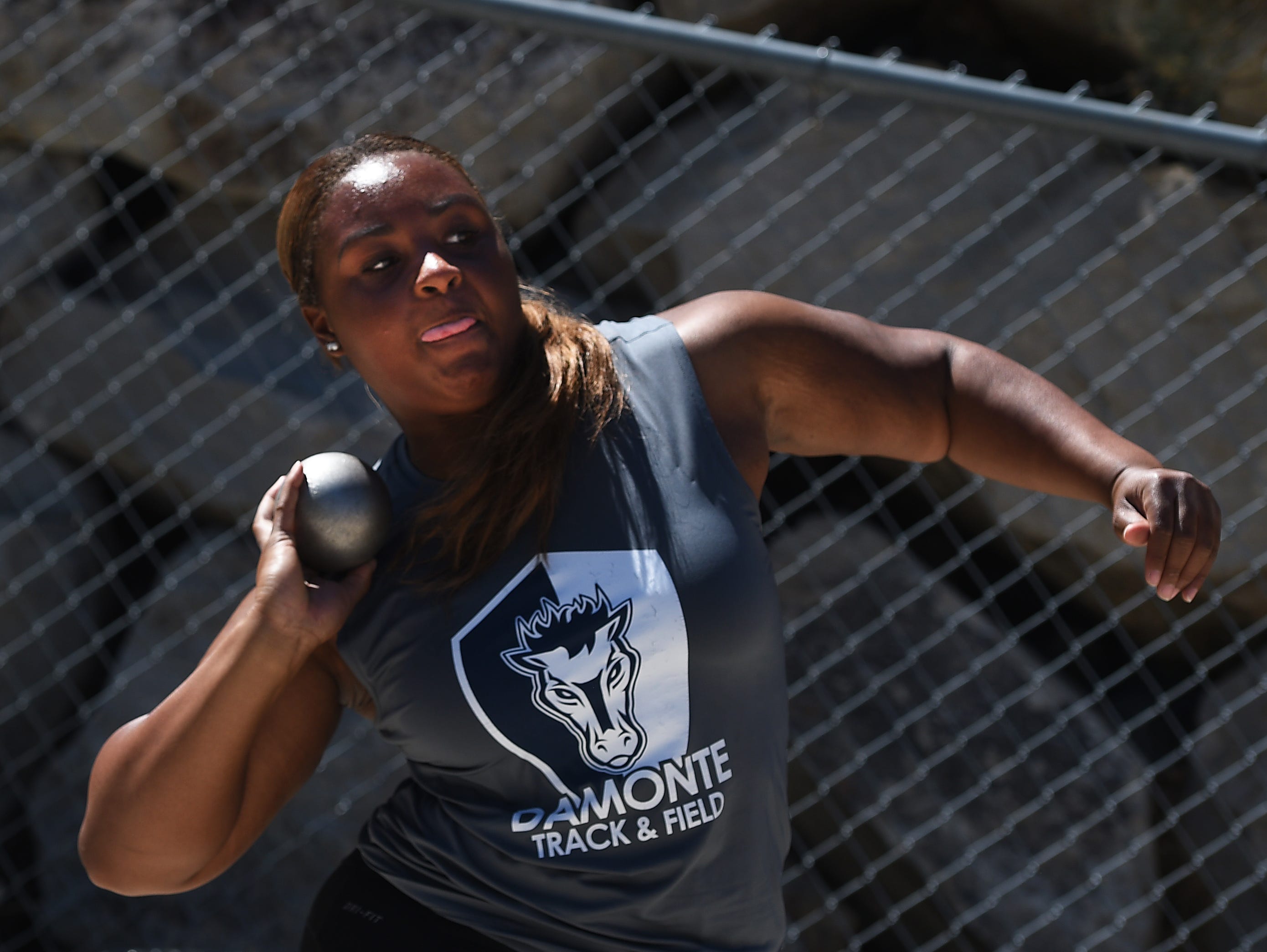 Damonte Ranch's Cassidy Osborne-Butler, shown competing last year, won the shot put Friday at the Reed Rotary track and field meet.