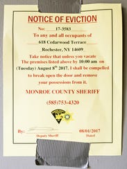 After this notice was posted on Liz McGriff's home,