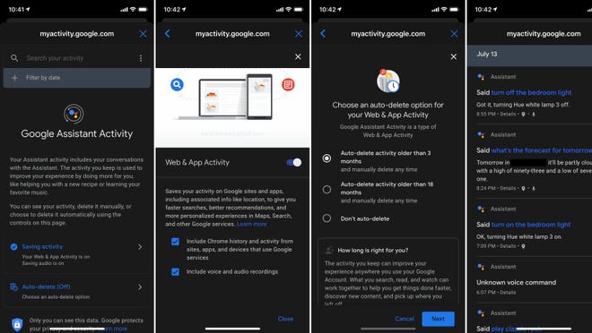 There are lots of privacy options in the settings of your Google Assistant app.