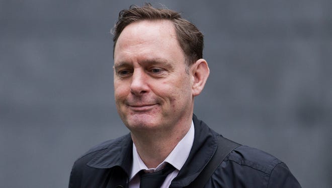 Noel Cryan, a former broker at Tellett Prebon, arriving at  Southwark Crown Court in London for the Libor-manipulation trial against him and other former brokers.