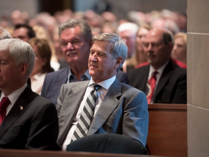 NHL Hall of Famer Bobby Orr attends the service.