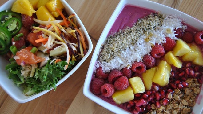 The new Pola Poke Bowls on West Plumb Lane serves bowls inspired by poke, the Hawaiian raw fish salad, as well as bowls built with açai berries.