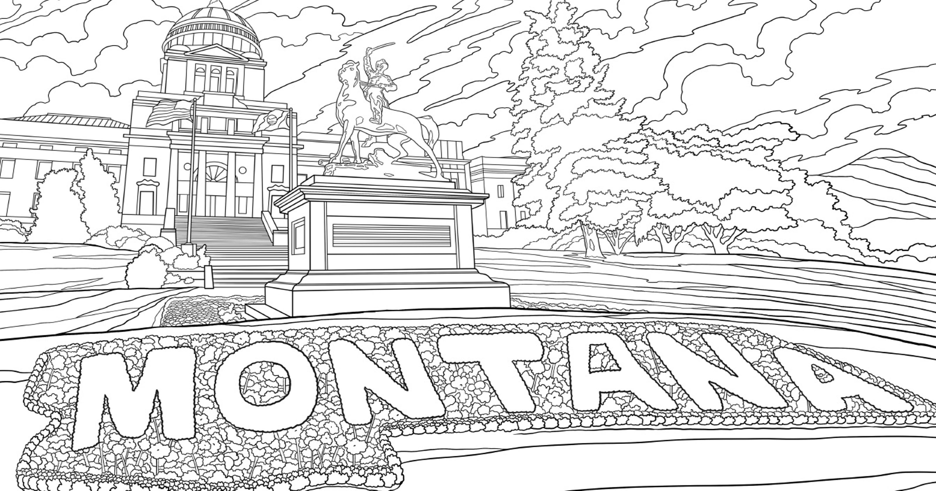 Montana Coloring Pages 39Montana Coloring Book39 captures iconic scenes