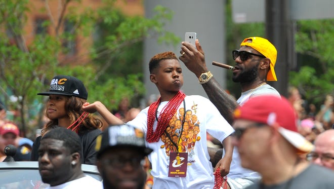 Maybe LeBron and LeBron Jr. will lead another championship parade in downtown Cleveland someday.